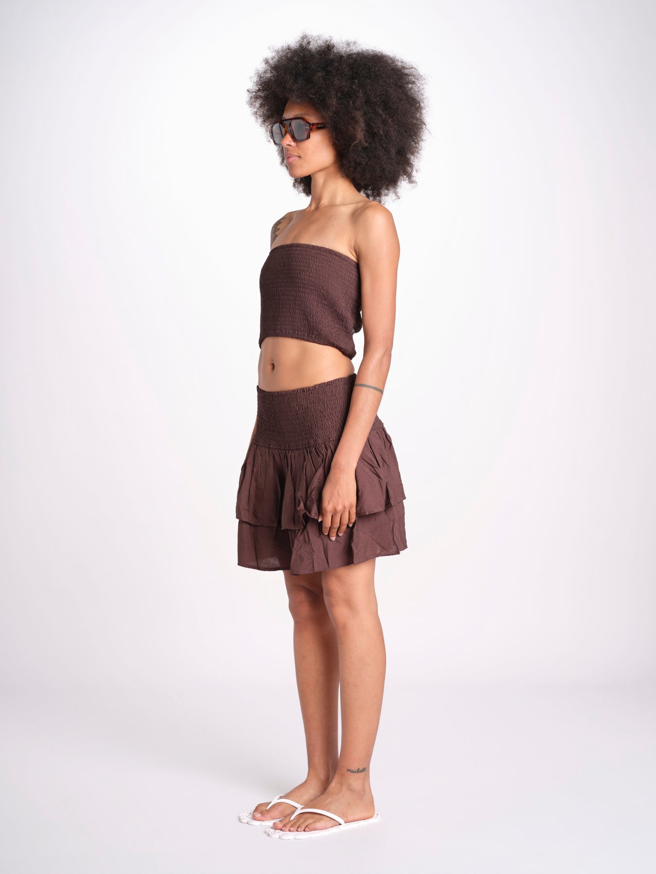 minigonna balze PANOLIBL CHOCOLAT laraethnics 