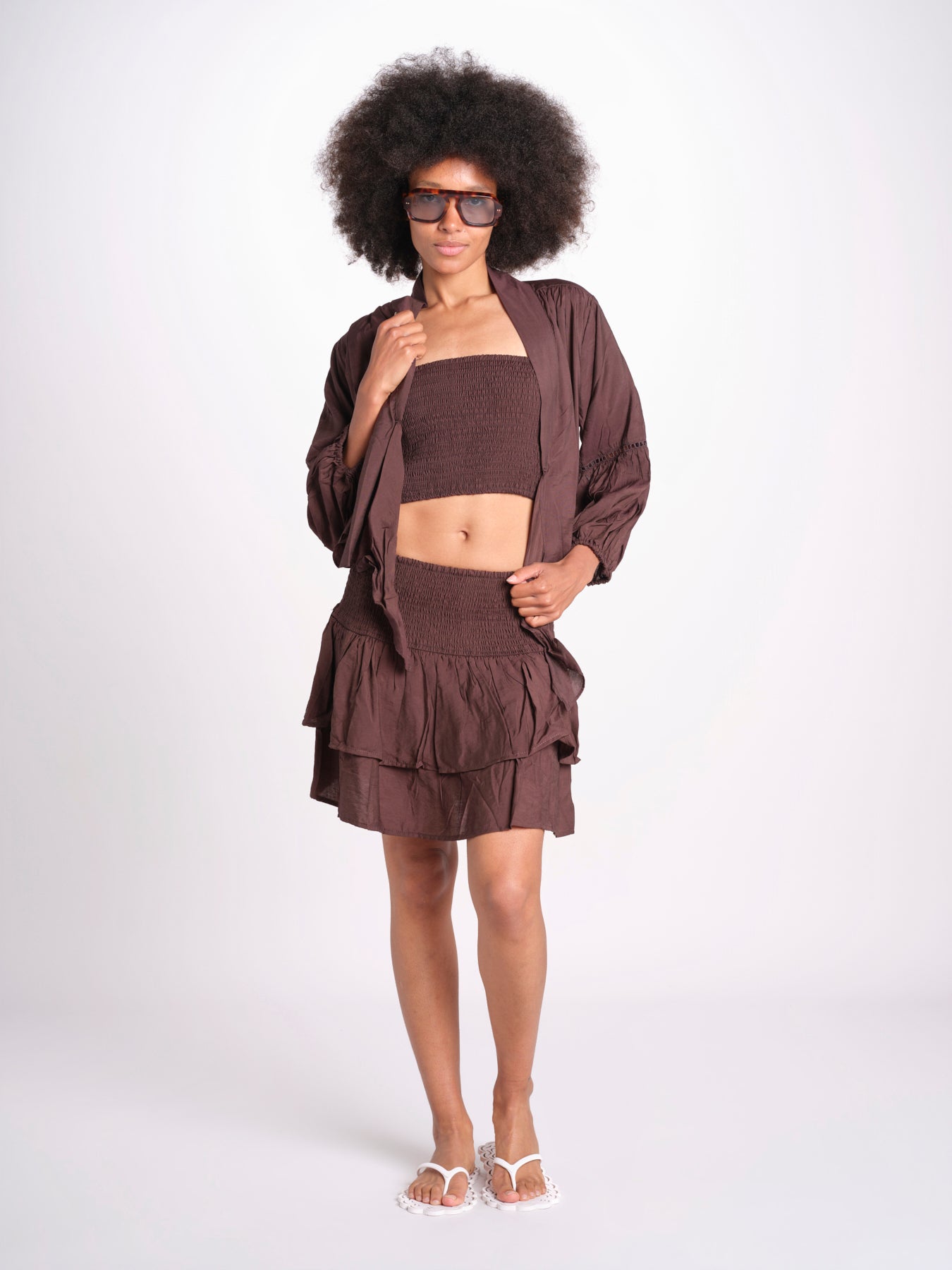 minigonna balze PANOLIBL CHOCOLAT laraethnics 