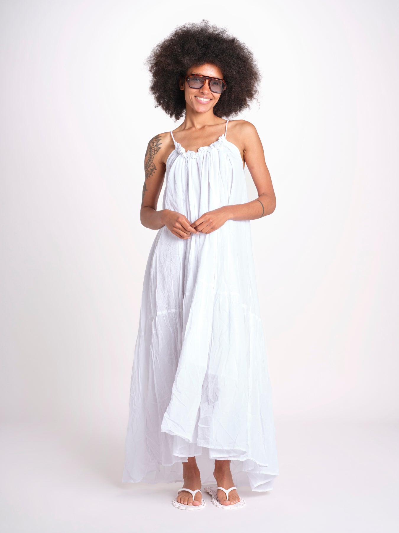abito con arriccio PAOLABLATU BLANC laraethnics 