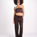 pantalone con coulisse SUMBAWAIVR CHOCOLAT laraethnics 