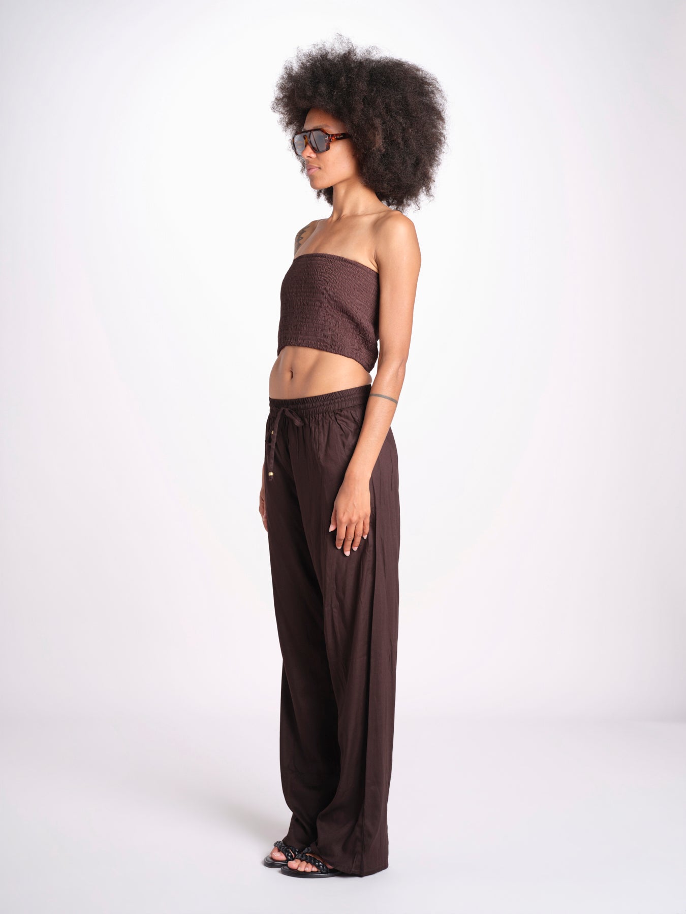 pantalone con coulisse SUMBAWAIVR CHOCOLAT laraethnics 