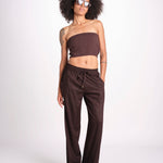 pantalone con coulisse SUMBAWAIVR CHOCOLAT laraethnics 