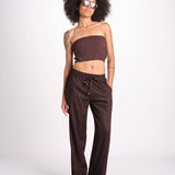 pantalone con coulisse SUMBAWAIVR CHOCOLAT laraethnics 