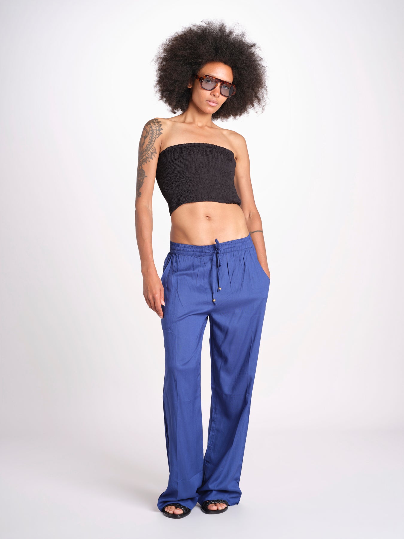 pantalone con coulisse SUMBAWAIVR DENIM laraethnics 