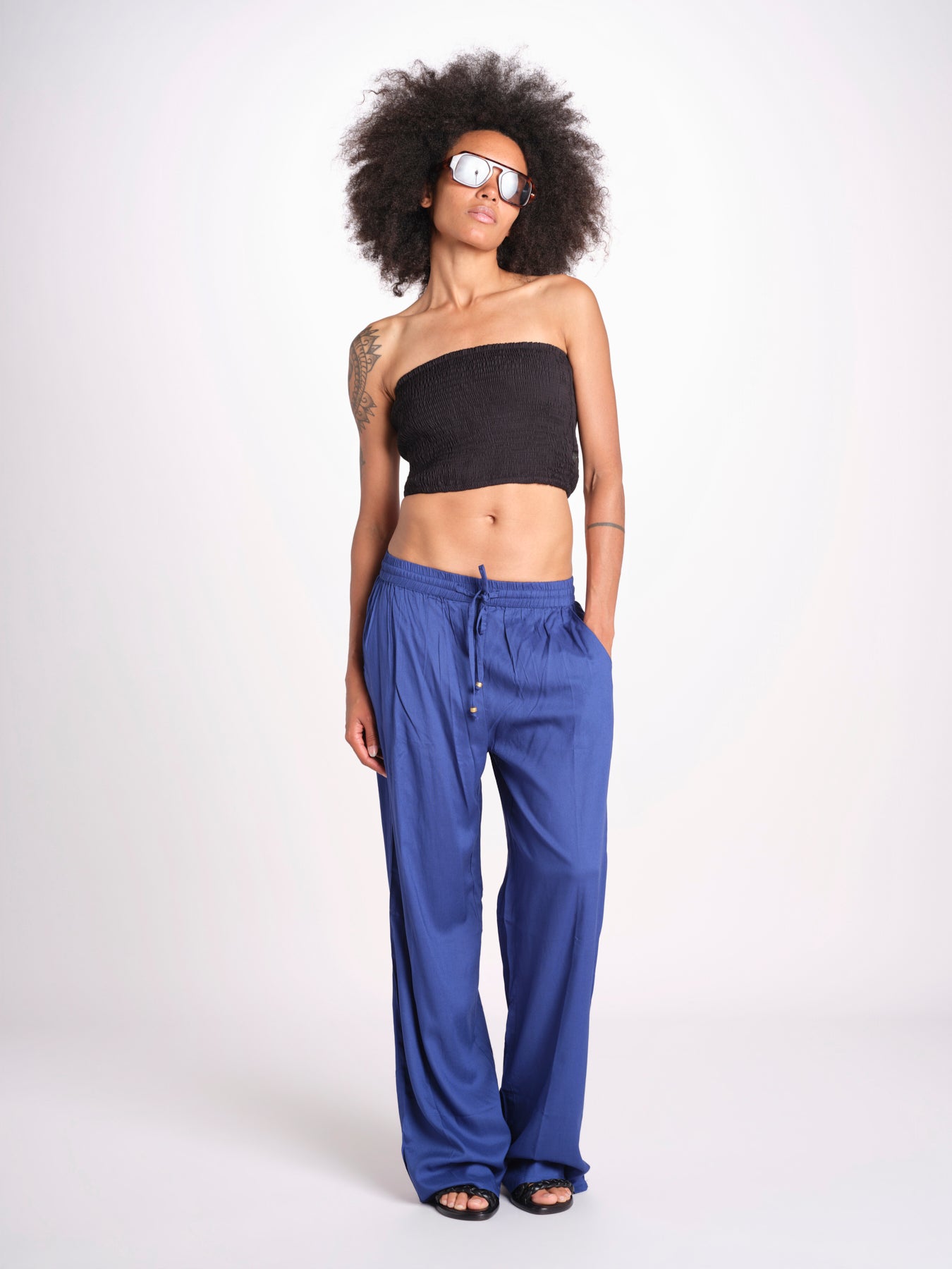 pantalone con coulisse SUMBAWAIVR DENIM laraethnics 