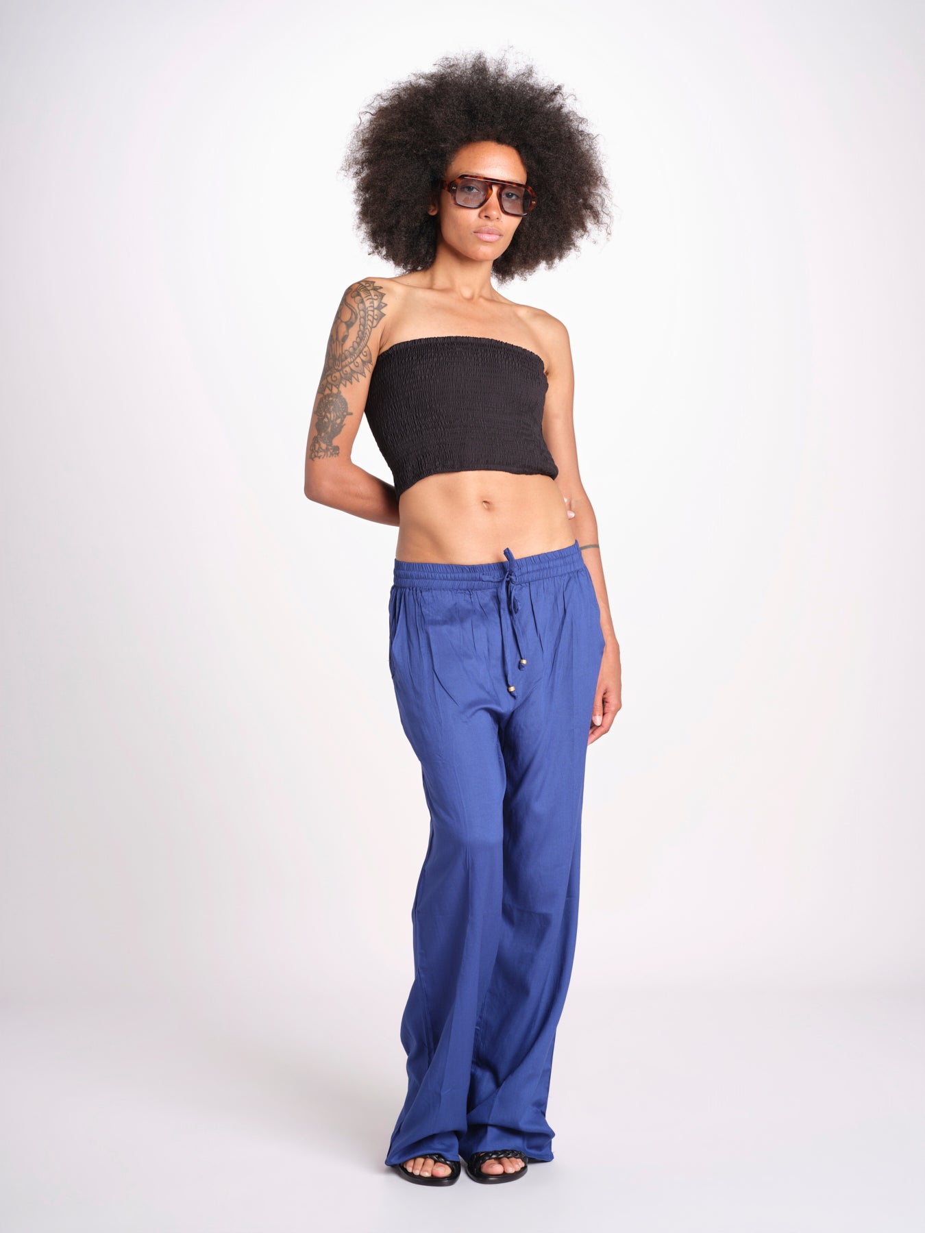 pantalone con coulisse SUMBAWAIVR DENIM laraethnics 