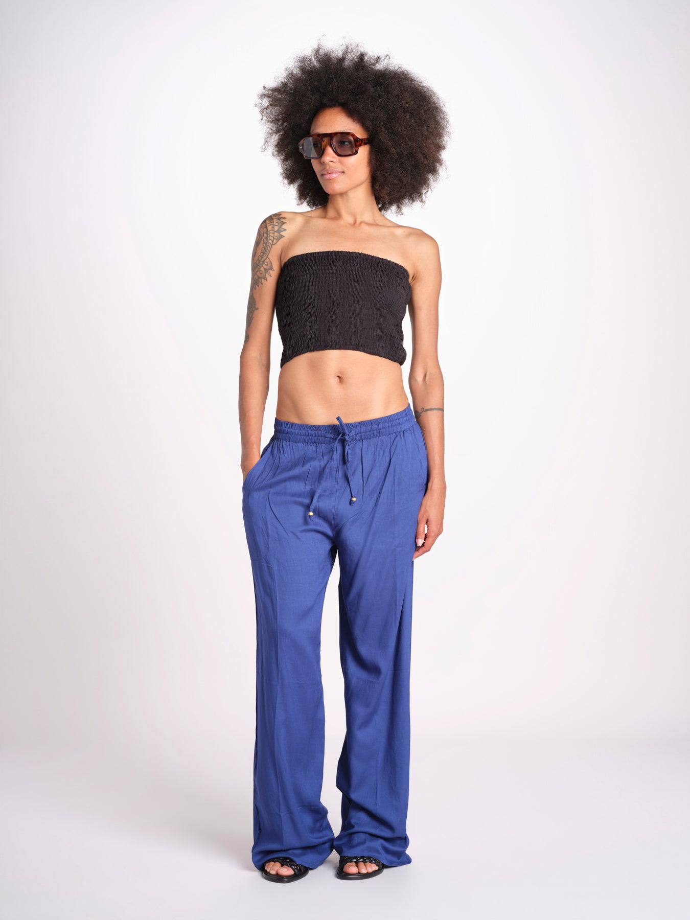 pantalone con coulisse SUMBAWAIVR DENIM laraethnics 