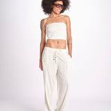 pantalone con coulisse SUMBAWAIVR IVOIRE laraethnics 