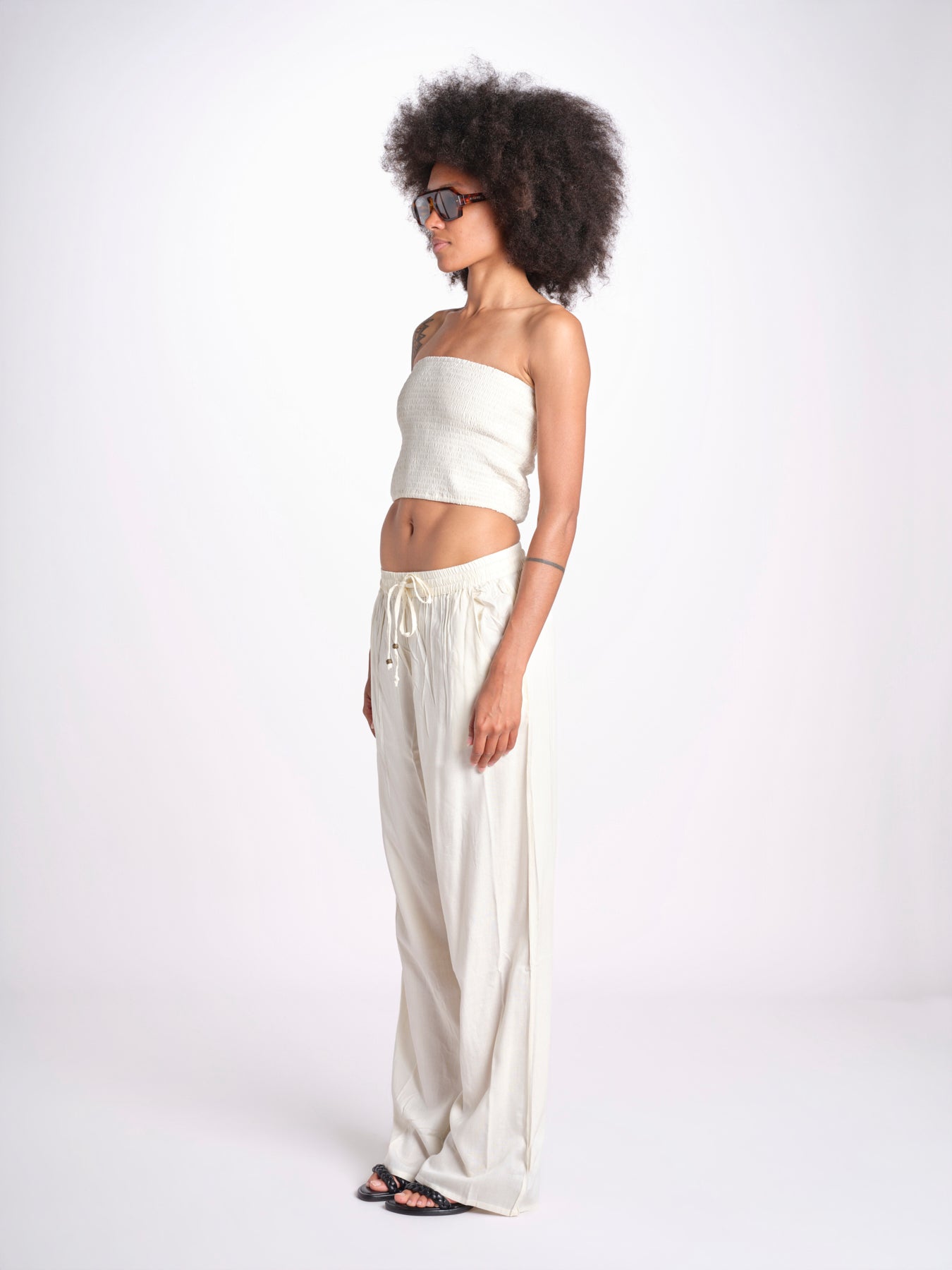 pantalone con coulisse SUMBAWAIVR IVOIRE laraethnics 