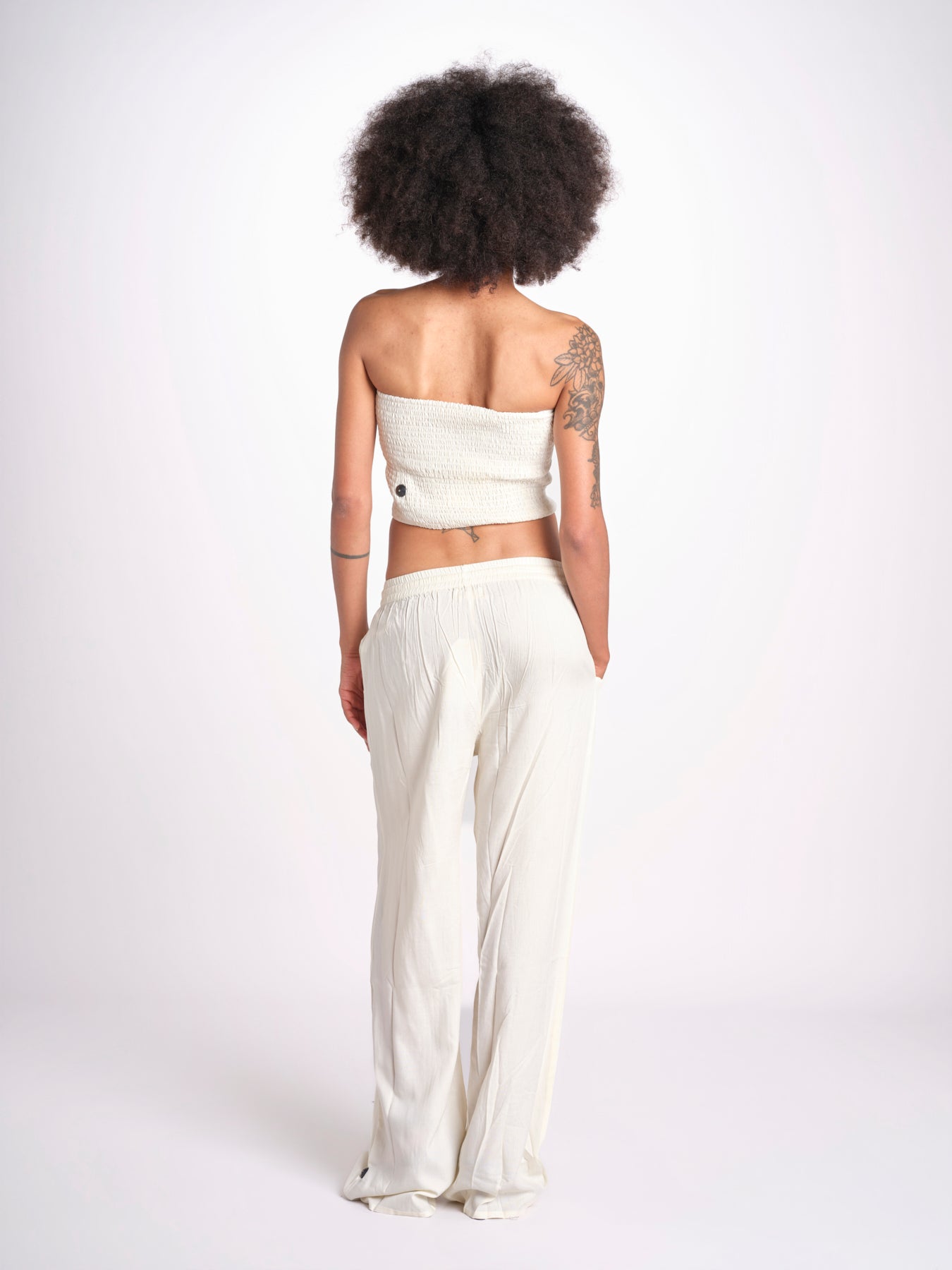 pantalone con coulisse SUMBAWAIVR IVOIRE laraethnics 