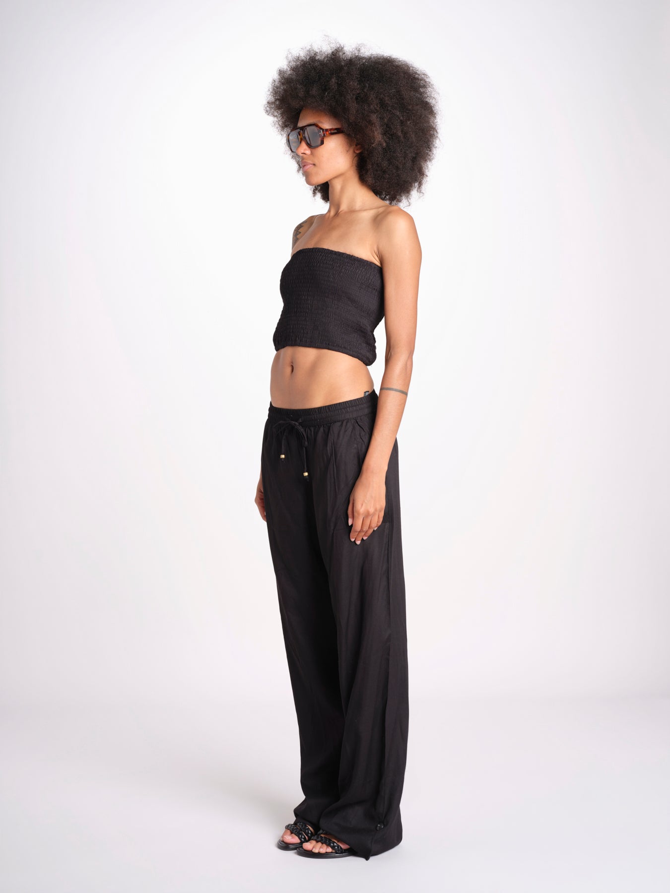 pantalone con coulisse SUMBAWAIVR NOIR laraethnics 