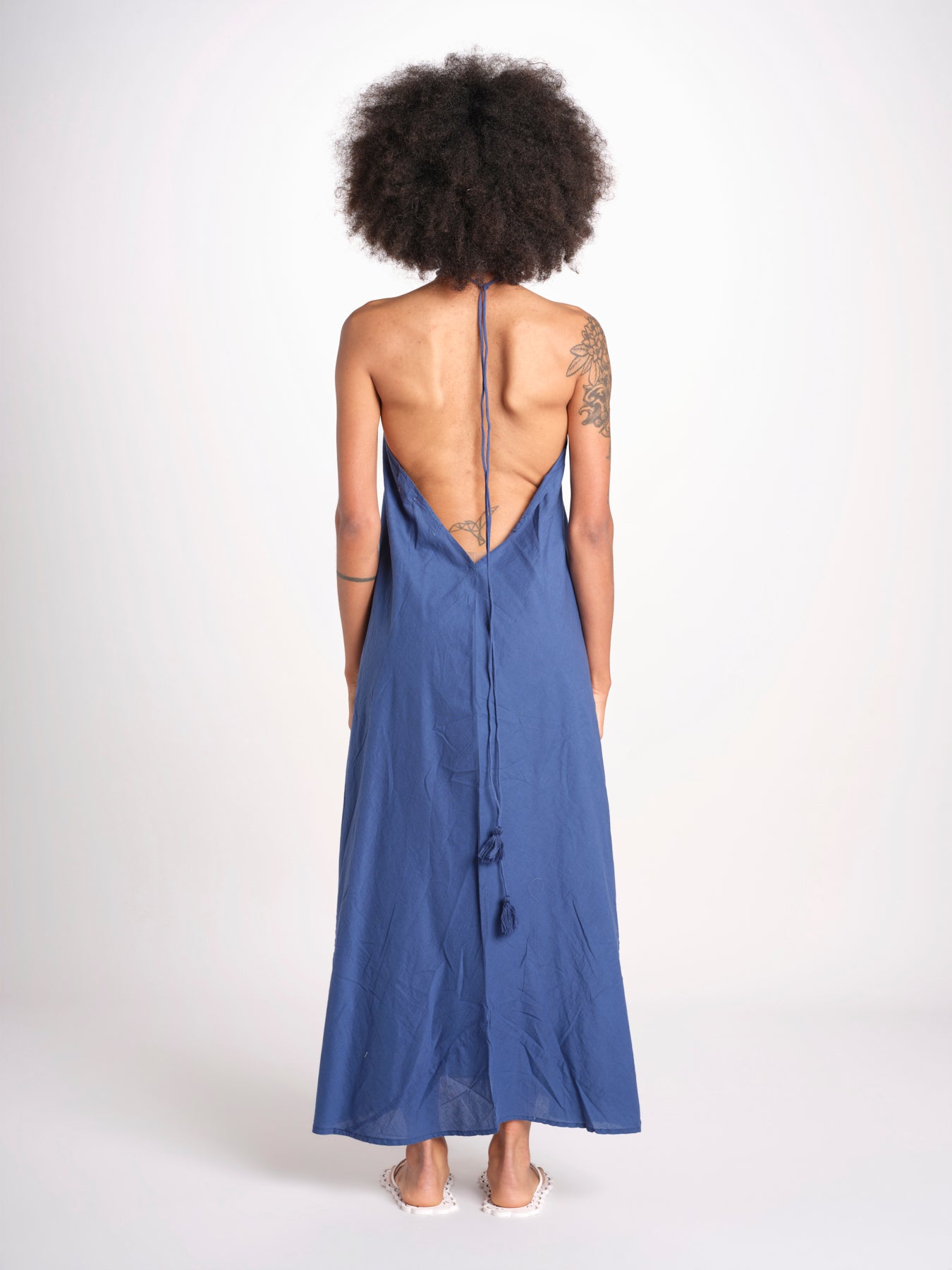 abito lungo triangolo VICTOBLATU DENIM laraethnics 