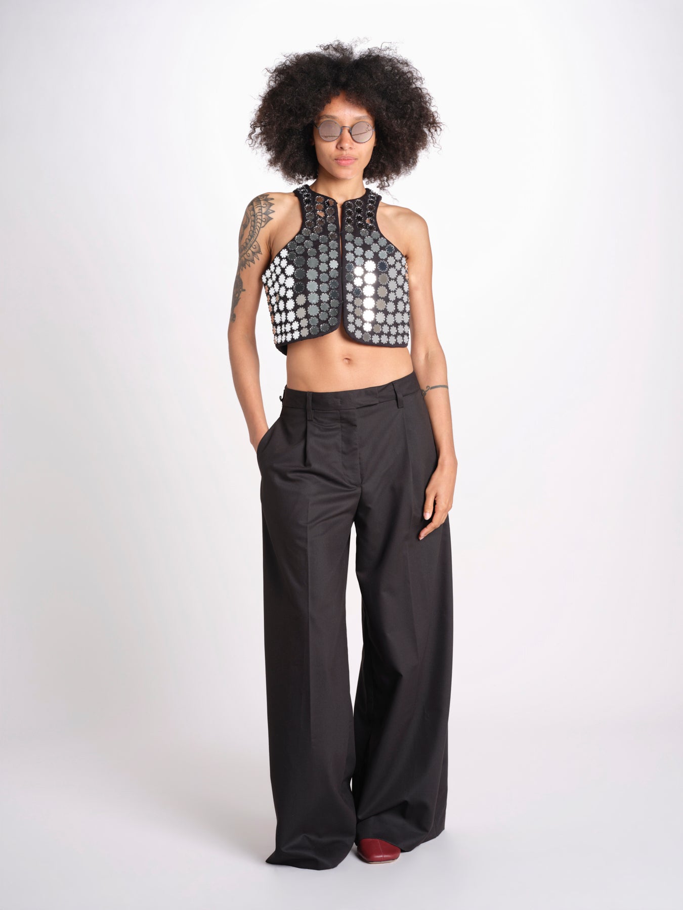 gilet con specchietti GITABIS CA034BGITABI-BLA BLACK laurence bras 