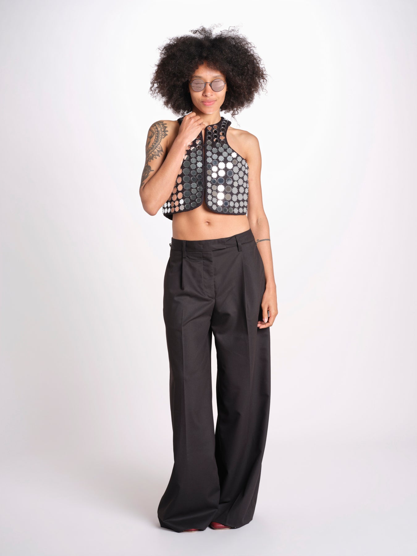 gilet con specchietti GITABIS CA034BGITABI-BLA BLACK laurence bras 