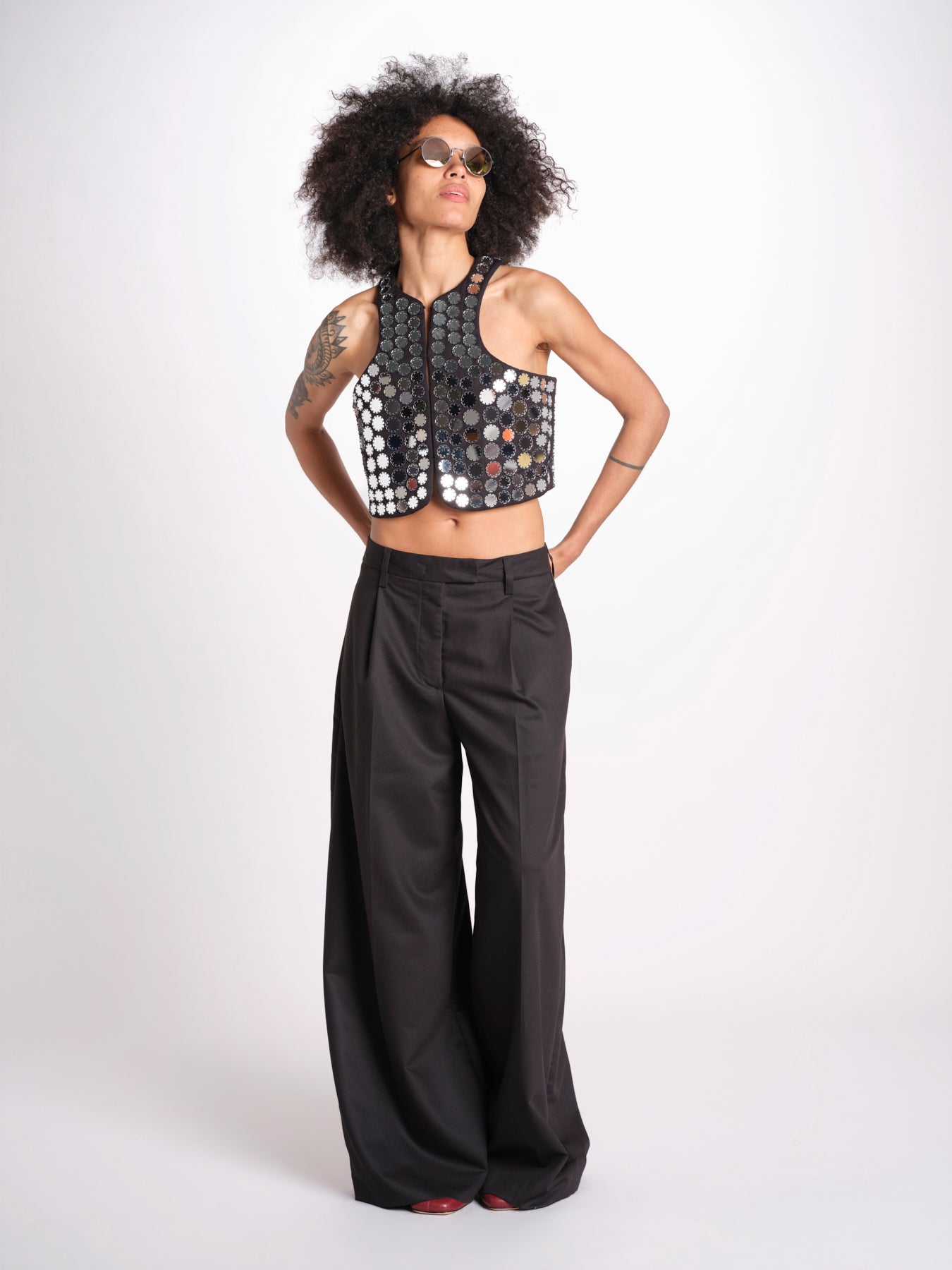 gilet con specchietti GITABIS CA034BGITABI-BLA BLACK laurence bras 