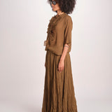 MAGRITA camicia con rouches manica corta MAGRITA SH075MAGRIT.KHA KHAKI laurence bras 