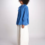 camicia con rouge POEMA SH005 BLUE laurence bras 