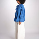 camicia con rouge POEMA SH005 BLUE laurence bras 