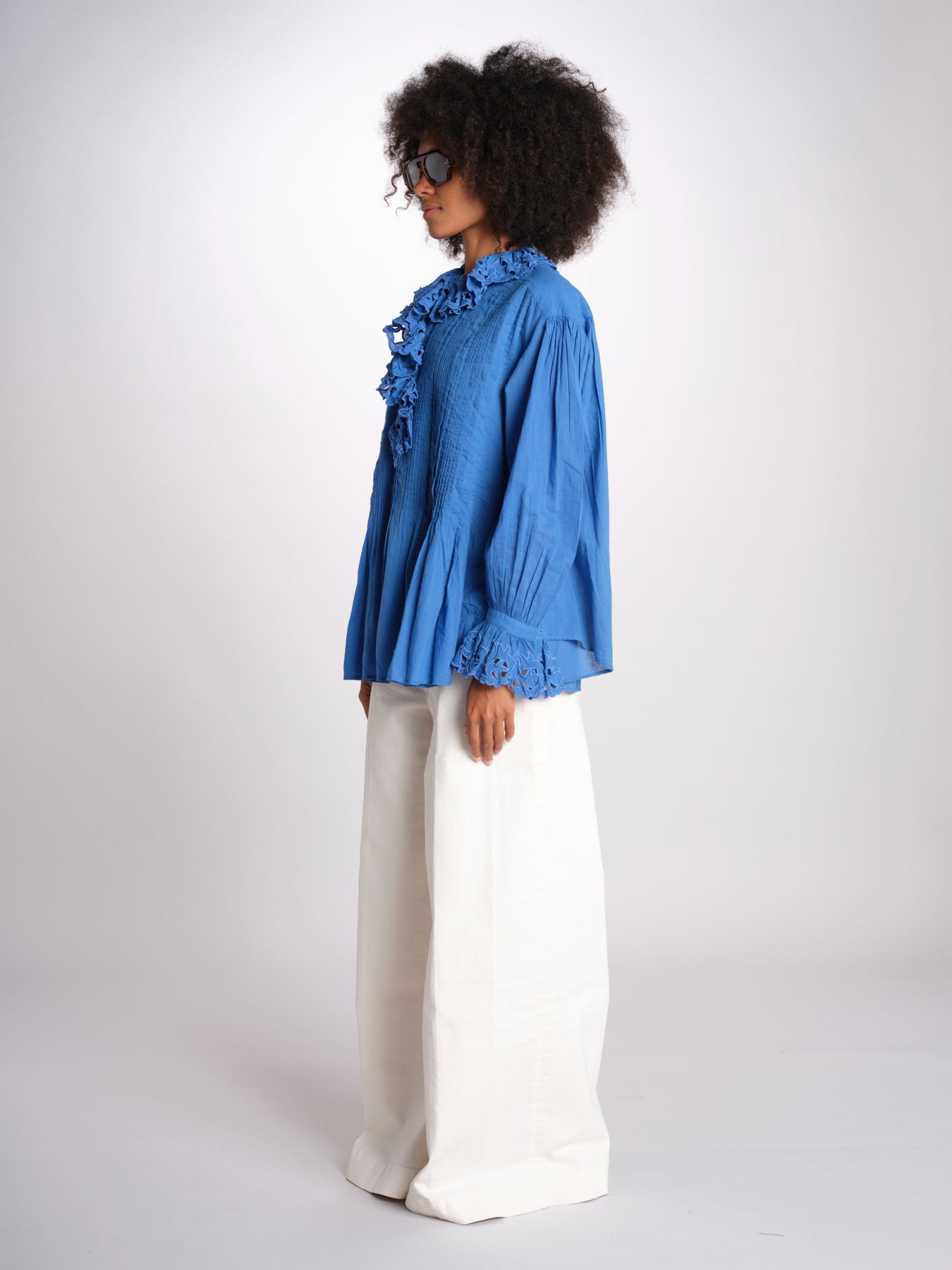 camicia con rouge POEMA SH005 BLUE laurence bras 