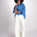 camicia con rouge POEMA SH005 BLUE laurence bras 