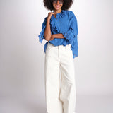 camicia con rouge POEMA SH005 BLUE laurence bras 