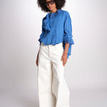 camicia con rouge POEMA SH005 BLUE laurence bras 