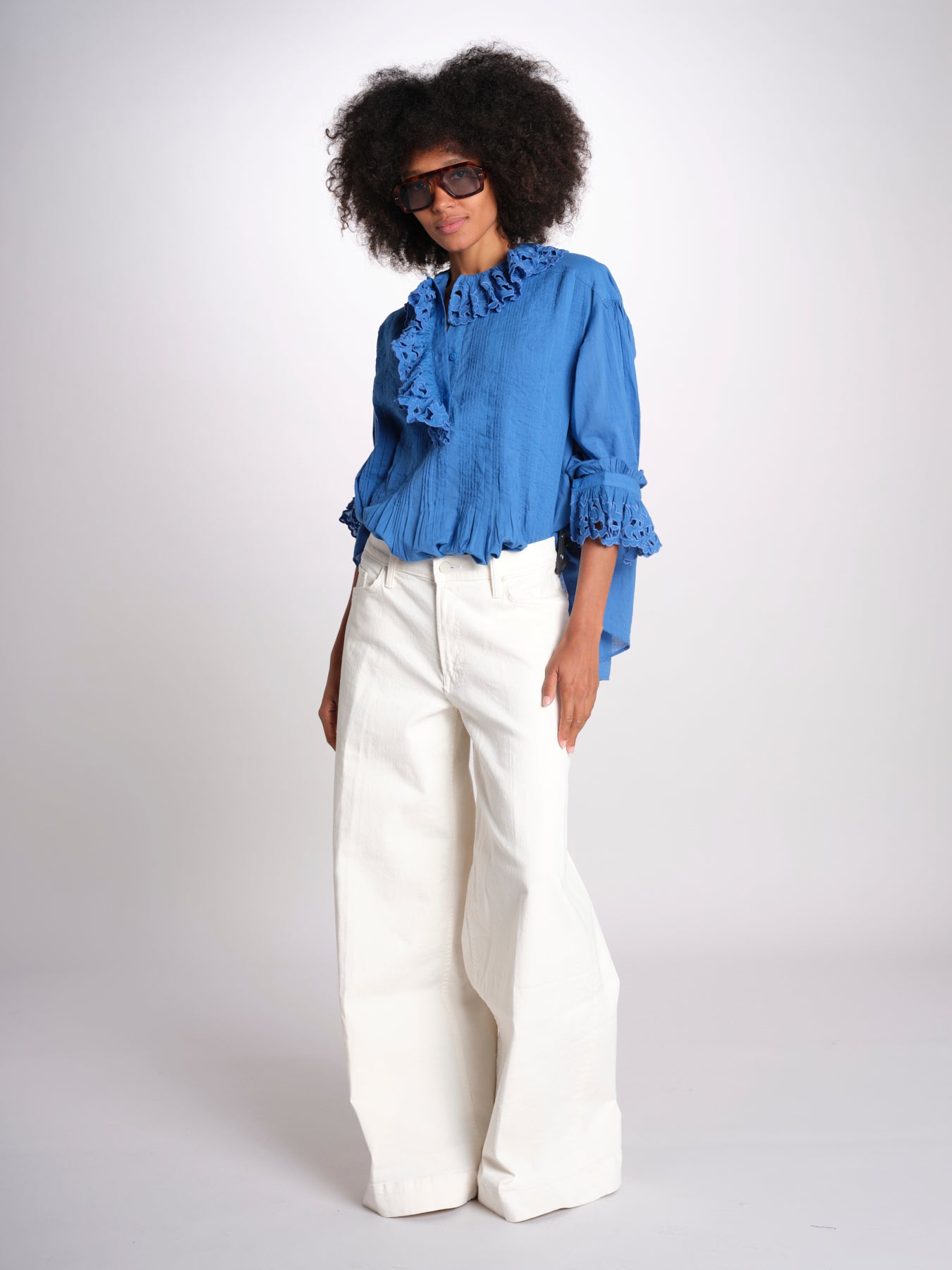 camicia con rouge POEMA SH005 BLUE laurence bras 