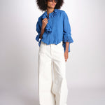 camicia con rouge POEMA SH005 BLUE laurence bras 
