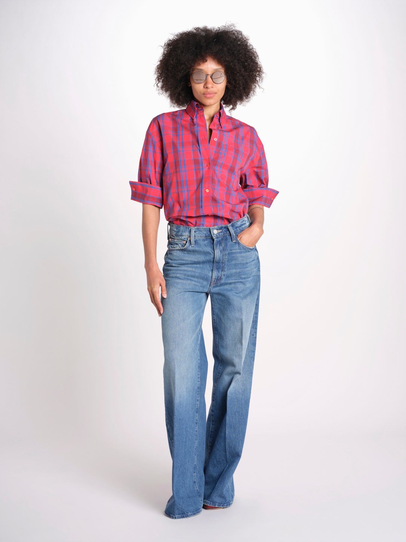 camicia check RICKA SH045CRIKA-NAV NAVY RED CHECK laurence bras 