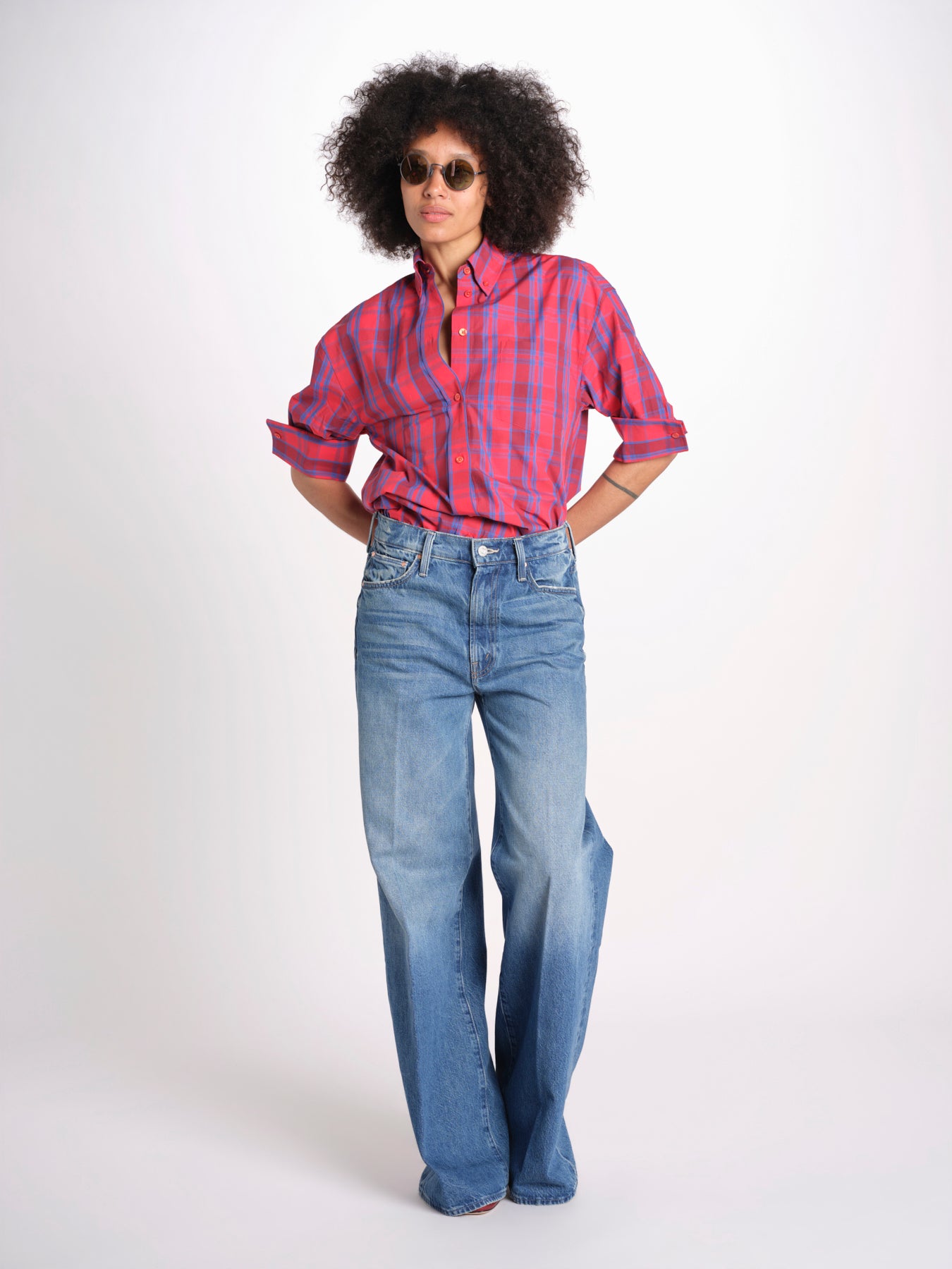 camicia check RICKA SH045CRIKA-NAV NAVY RED CHECK laurence bras 
