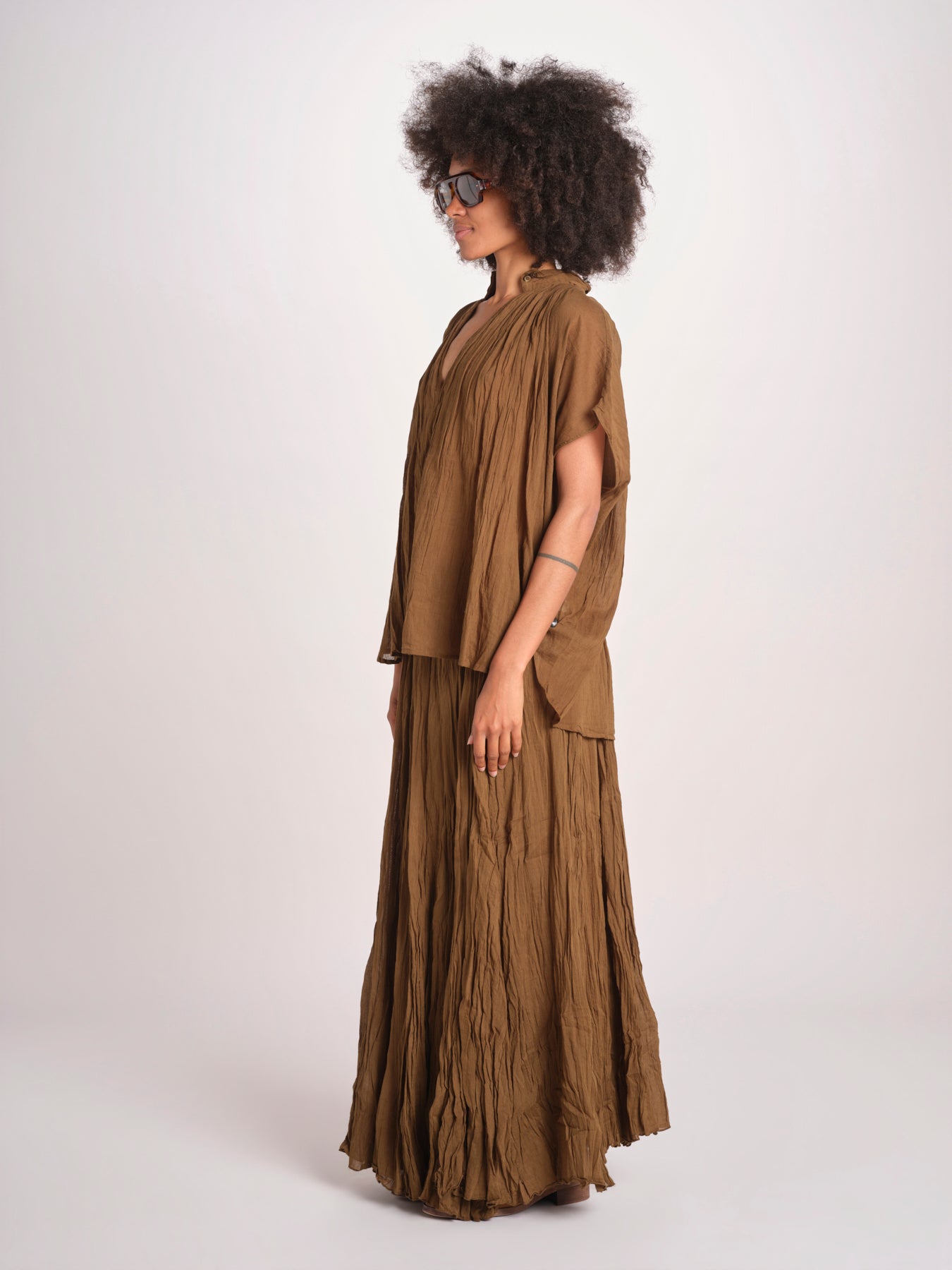 WHEELESS camicia over con nastro WHEELESS SH075UWHEELE-KHA KHAKI laurence bras 