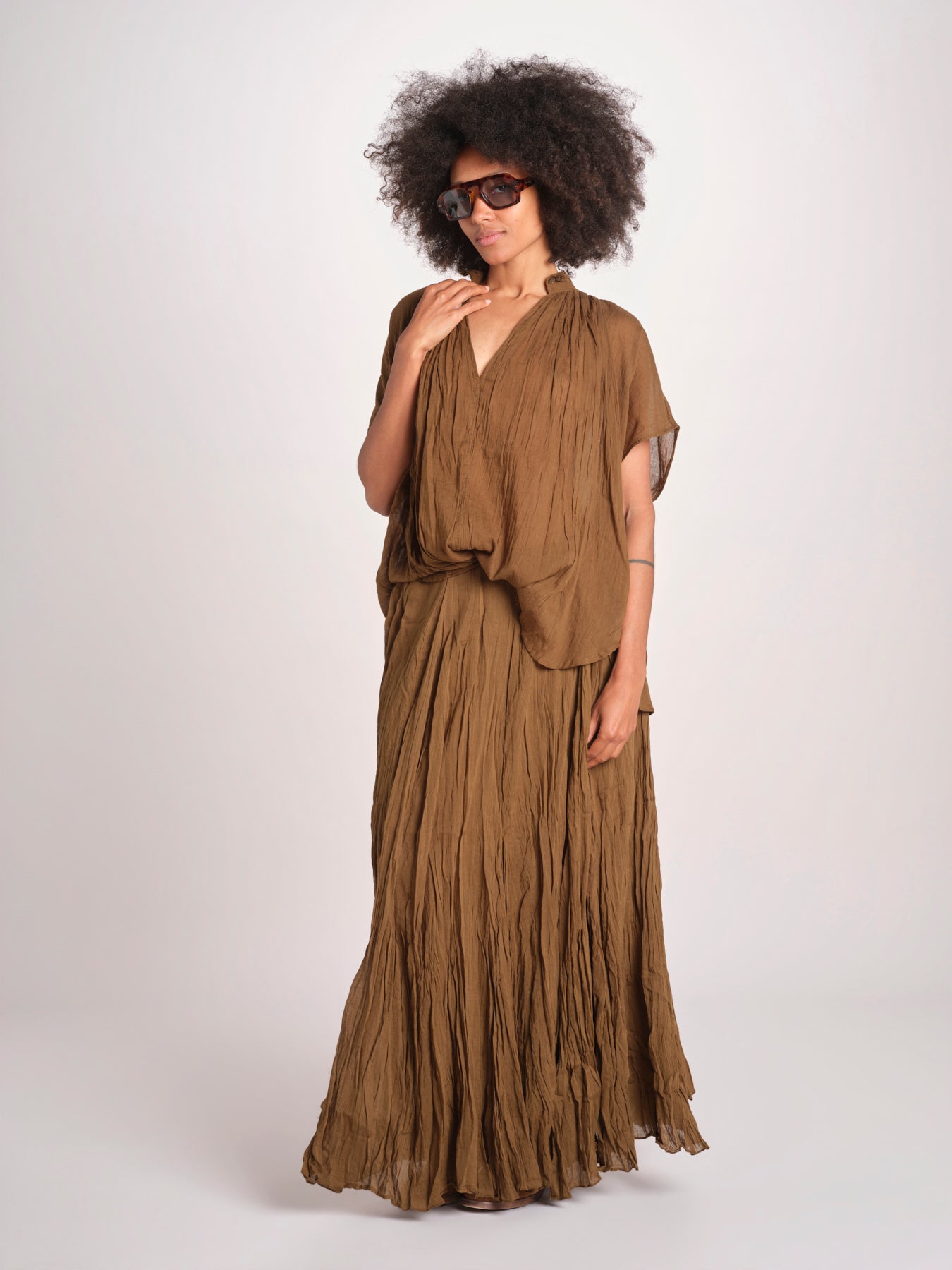 WHEELESS camicia over con nastro WHEELESS SH075UWHEELE-KHA KHAKI laurence bras 