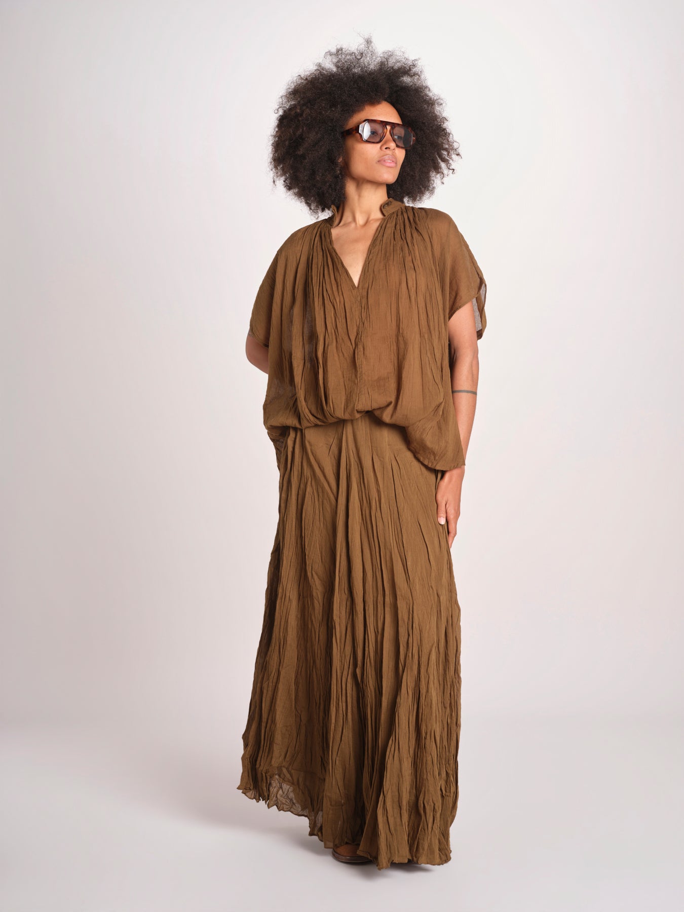 WHEELESS camicia over con nastro WHEELESS SH075UWHEELE-KHA KHAKI laurence bras 