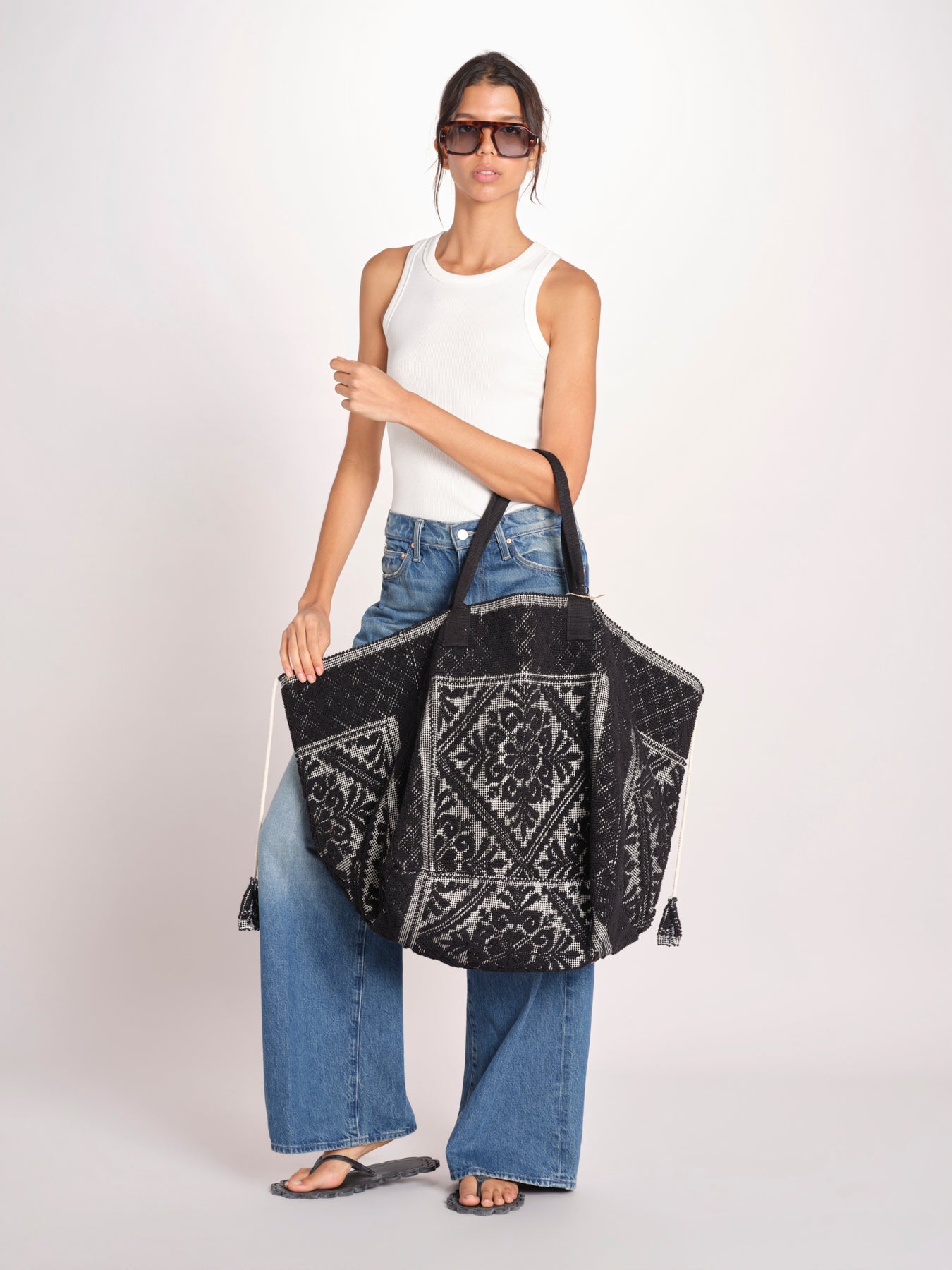 borsa grande SHQ-26E18- BL 08 BLACK le daf 