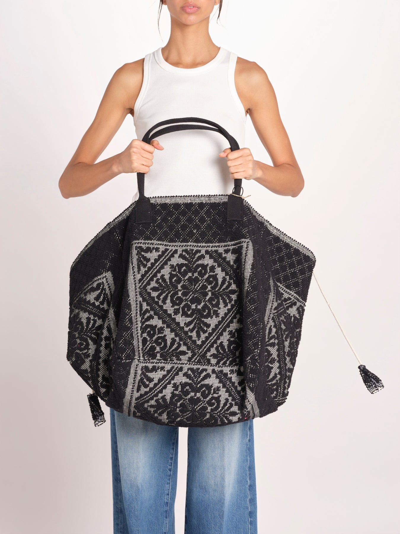 borsa grande SHQ-26E18- BL 08 BLACK le daf 