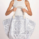 borsa grande SHQ-26E18 213 WHITE SILVER le daf 