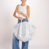 borsa grande SHQ-26E18 213 WHITE SILVER le daf 
