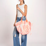 shopping quadrata dipinta a mano SHQM.26E18 O ORANGE FLUO le daf 