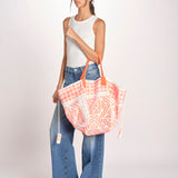 shopping quadrata dipinta a mano SHQM.26E18 O ORANGE FLUO le daf 