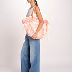 shopping quadrata dipinta a mano SHQM.26E18 O ORANGE FLUO le daf 