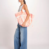 shopping quadrata dipinta a mano SHQM.26E18 O ORANGE FLUO le daf 