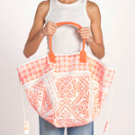 shopping quadrata dipinta a mano SHQM.26E18 O ORANGE FLUO le daf 
