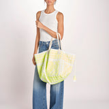 shopping quadrata dipinta a mano SHQM.26E18 Y YELLOW FLUO le daf 