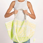 shopping quadrata dipinta a mano SHQM.26E18 Y YELLOW FLUO le daf 