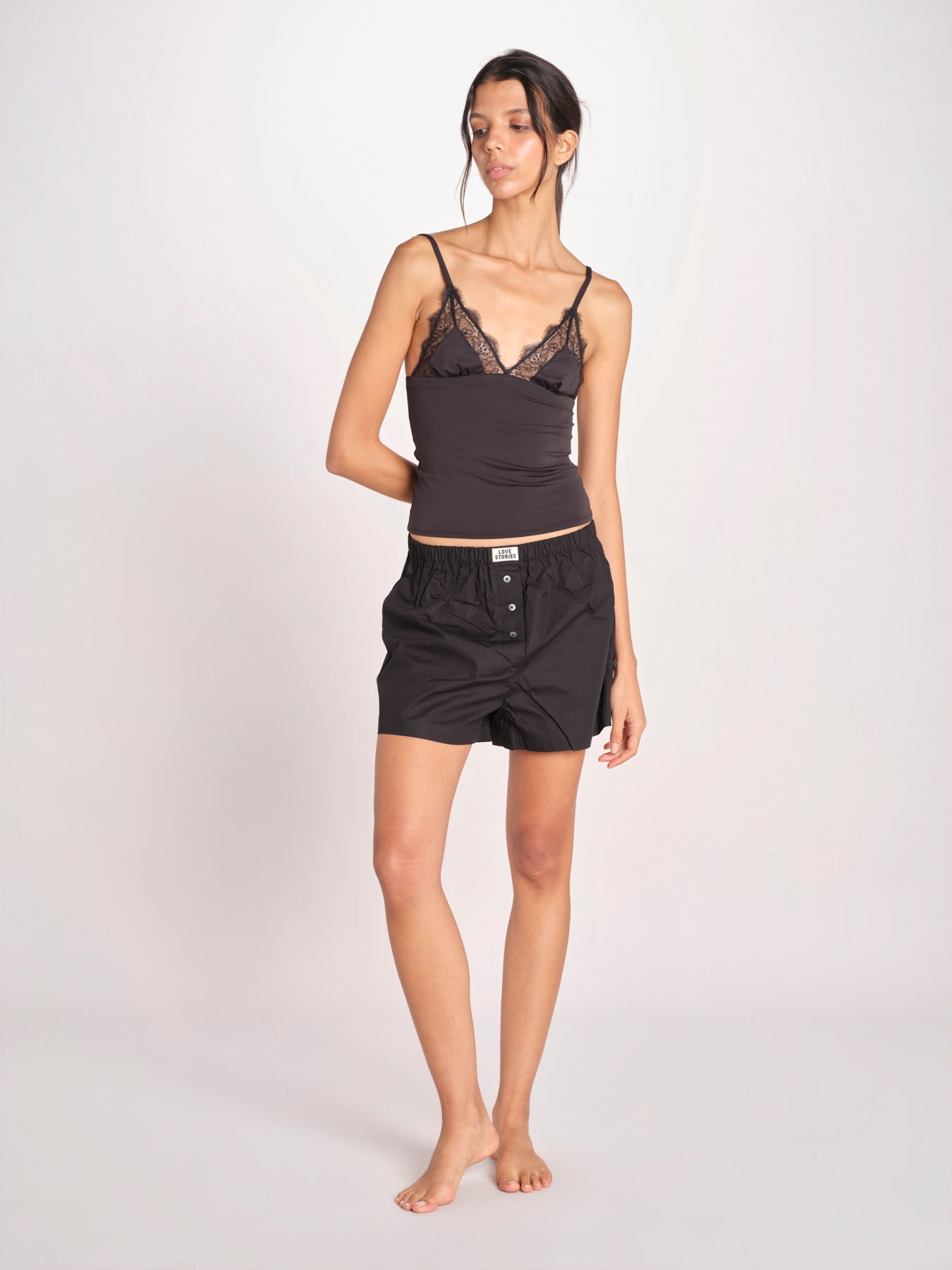 top in satin e pizzo BRIA L25103246 BLACK 900 love stories 