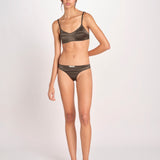 slip in satin CARL L25101048 DARK GREEN 782 love stories 