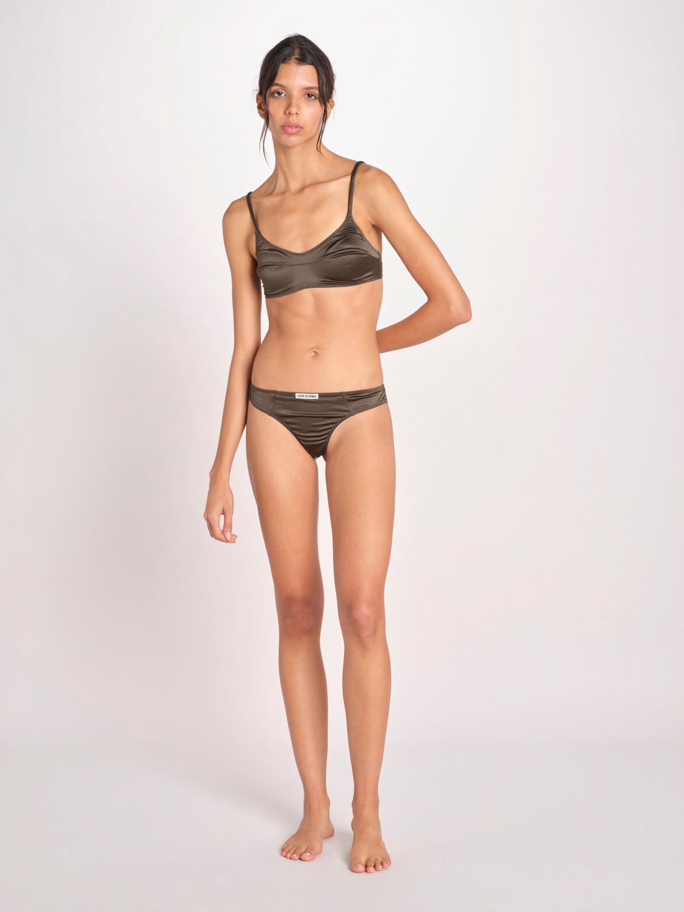slip in satin CARL L25101048 DARK GREEN 782 love stories 