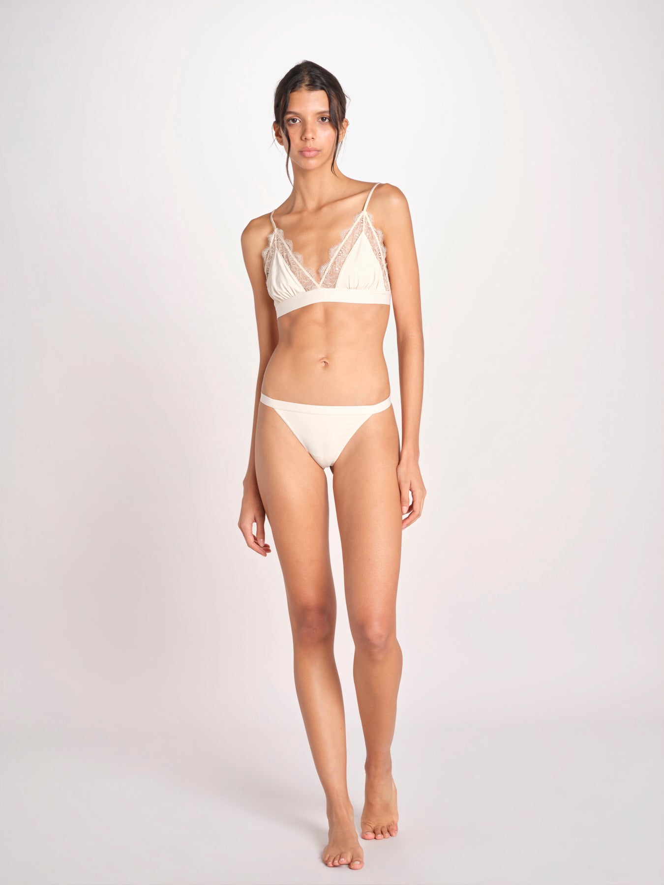 reggiseno triangolo in satin con pizzo LOVE LACE L1001005 OFF WHITE 180 love stories 