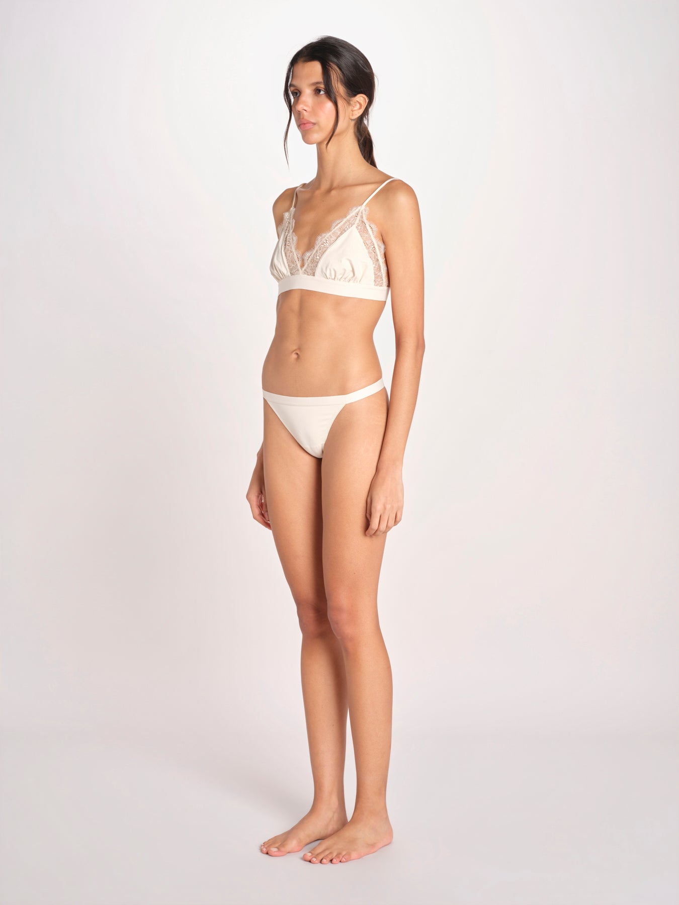 reggiseno triangolo in satin con pizzo LOVE LACE L1001005 OFF WHITE 180 love stories 