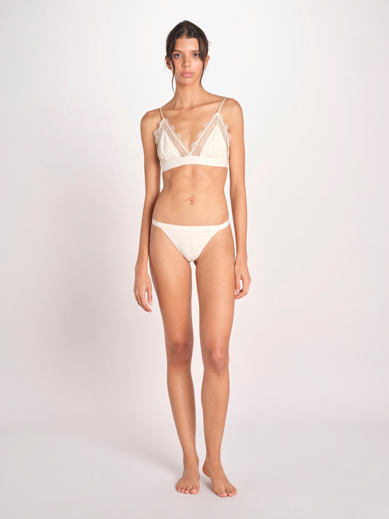reggiseno triangolo in satin con pizzo LOVE LACE L1001005 OFF WHITE 180 love stories 